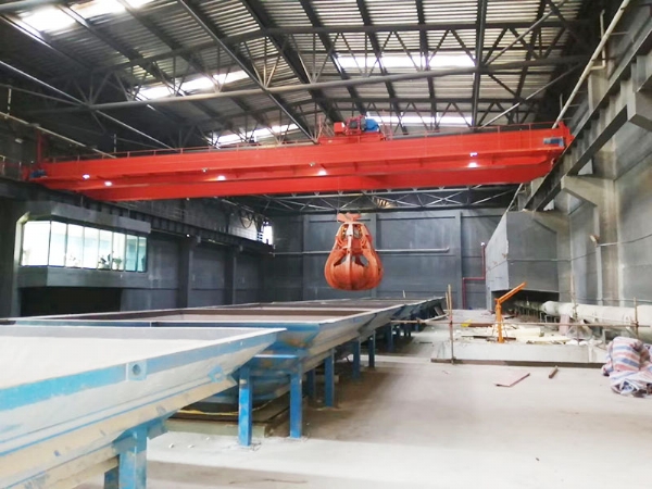 Electric double beam grab crane
